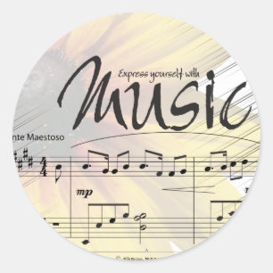 Sticker Rond Express vous-même avec l'autocollant de musique