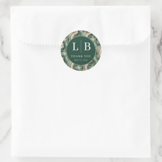 Sticker Rond Exquisite Green Marble Circle (Sac)
