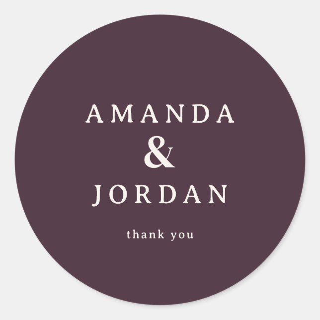Sticker Rond Exquisite Maroon Calligraphy Thank You (Devant)