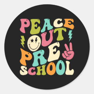 Sticker Rond Extérieur Super Diplôme Dernier Jour De L'École