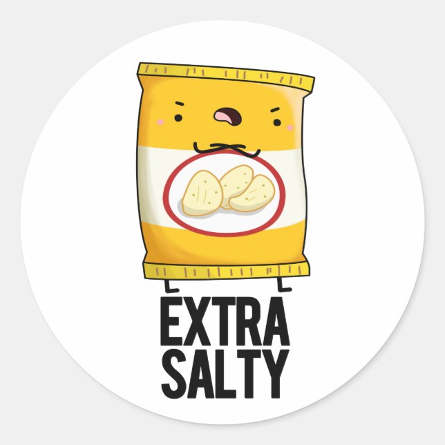 Sticker Rond Extra Salty Funty Salty Snack Pun (Devant)