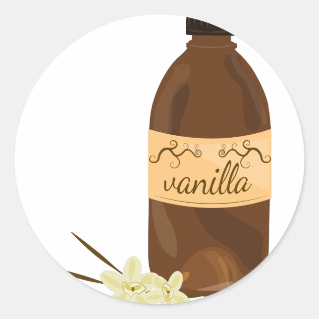 Sticker Rond Extrait de vanille (Devant)