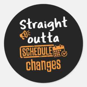 Sticker Rond Extrait droit Horaire Changements de calendrier Co
