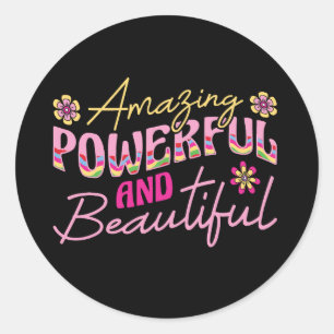 Sticker Rond Extraordinaire puissant et beau (1)