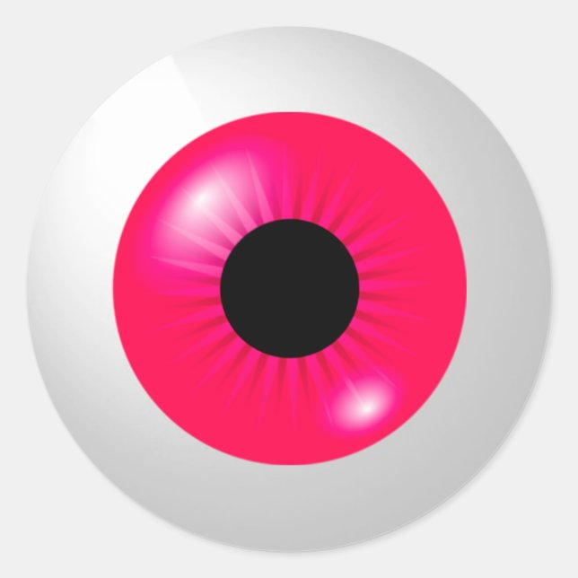 Sticker Rond Eyball rose (Devant)