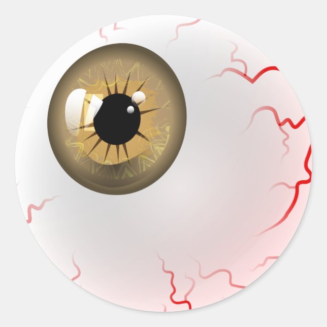Sticker Rond Eyeball d'horreur Brown (Devant)