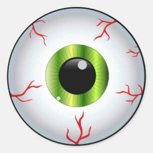 Sticker Rond Eyeball métallique vert
