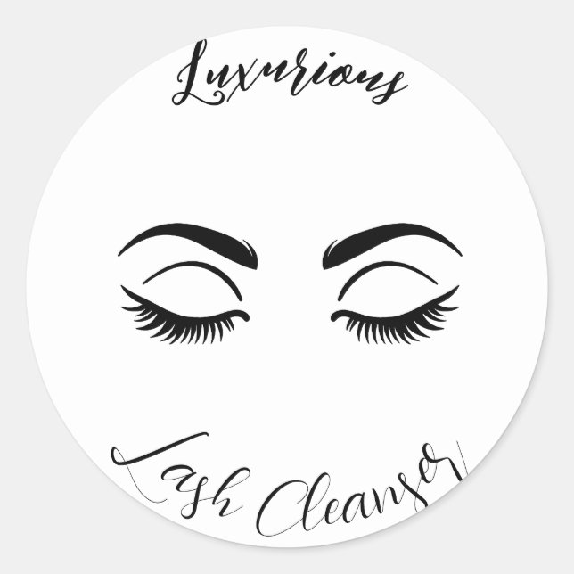 Sticker Rond Eyelash Nettoyant Lashes Lash Extensions Bouteille (Devant)