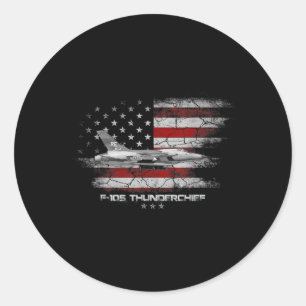 Sticker Rond F-105 Thunderchief Fighter Jet Pilote Vétérinaire