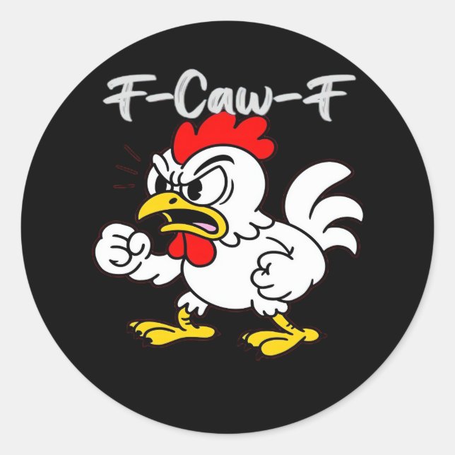 Sticker Rond F-Caw-F Classic Creative Casual (Devant)