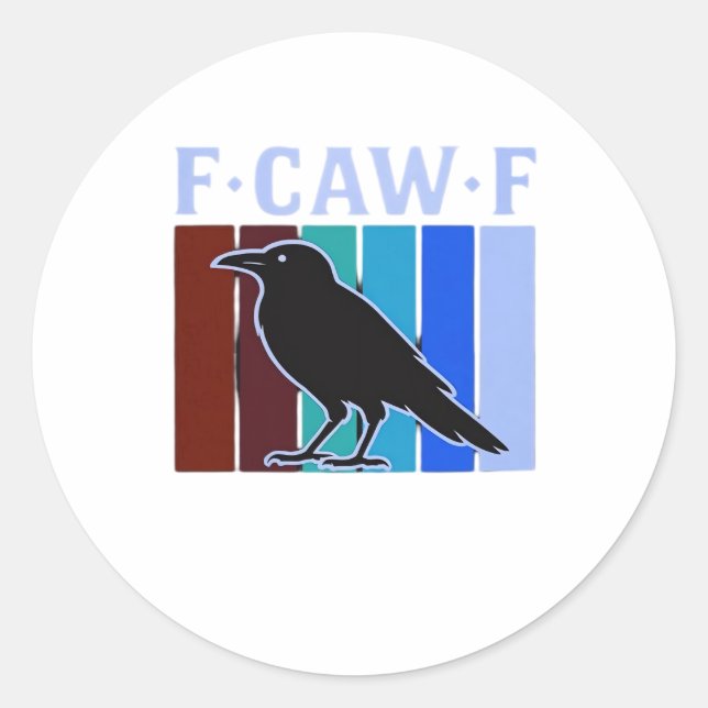 Sticker Rond F-Caw-F Classic Creative Graphic (Devant)