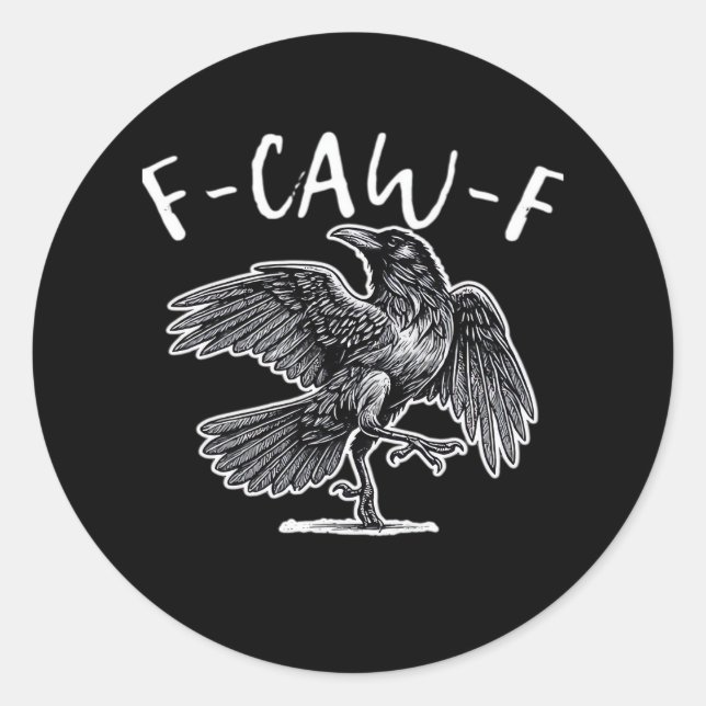 Sticker Rond F-Caw-F Classic Retro (Devant)