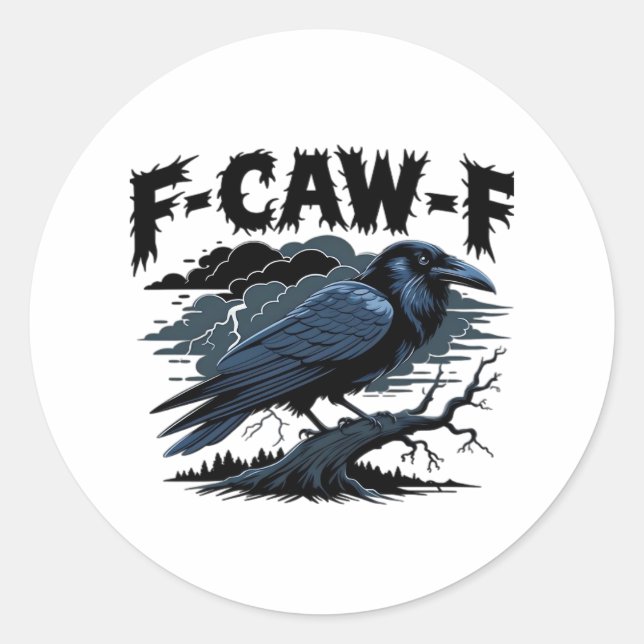 Sticker Rond F-Caw-F Essential Retro Classic (Devant)
