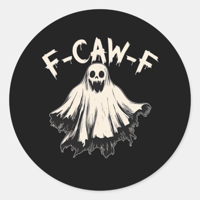 Sticker Rond F Caw F Raven Retro Classic Style (Devant)