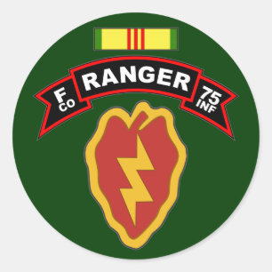 Sticker Rond F Co, 75e régiment d'infanterie - Rangers, Vietnam