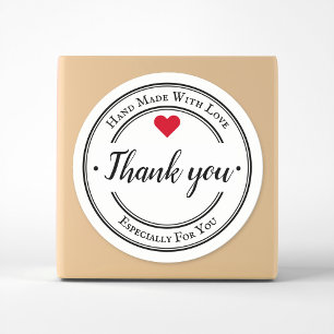 Sticker Rond Fabriqué à la main avec amour affaires tendance