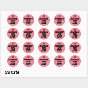 STICKER ROND FABRIQUÉ À LA MAIN AVEC DES BÂTIMENTS RONDS AMOURE