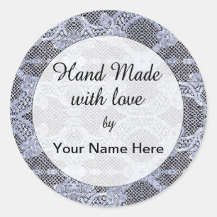 Sticker Rond Fabriqué à la main avec l'autocollant d'amour