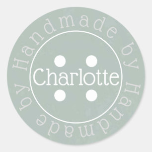 Sticker Rond Fabriqué à la main par couture bouton papier autoc