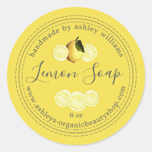 Sticker Rond Fabriqué à la main, savon au citron