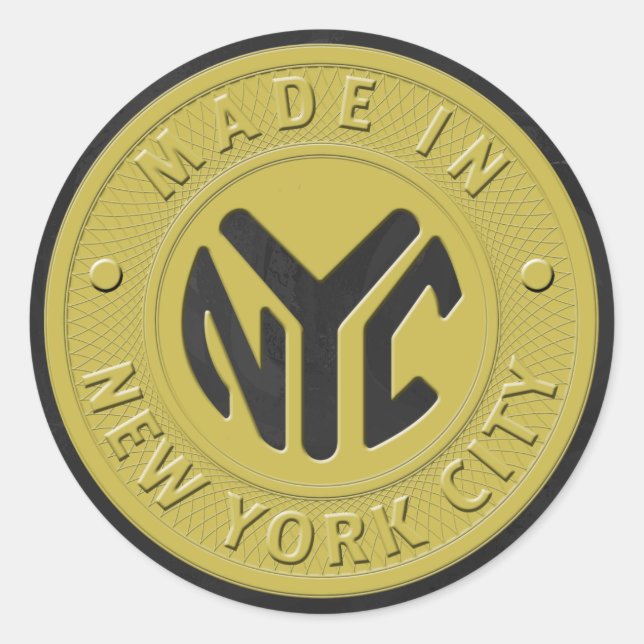 Sticker Rond Fabriqué À New York (Devant)