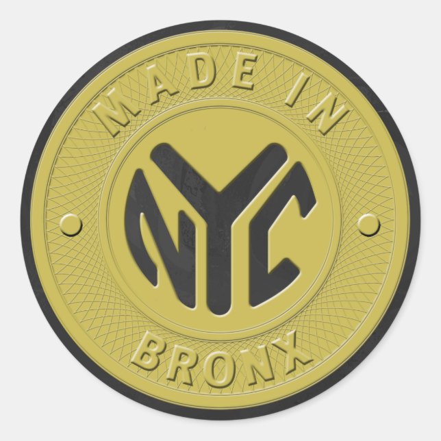 Sticker Rond Fabriqué À New York Bronx (Devant)