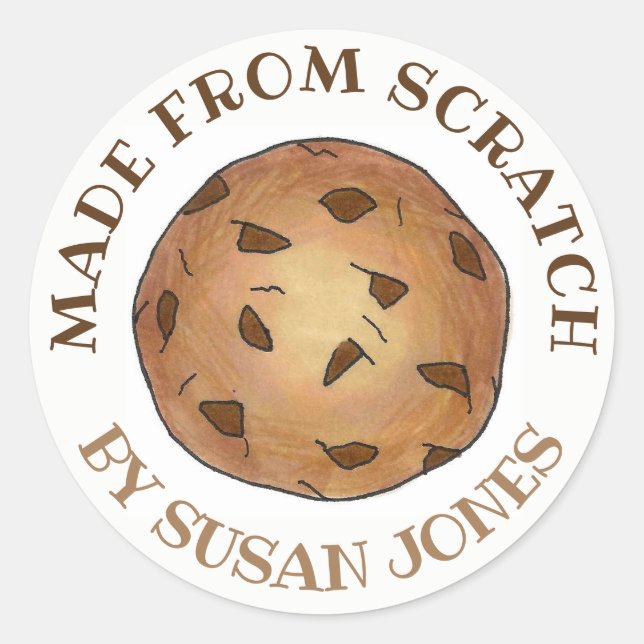 Sticker Rond Fabriqué à partir de Scratch Fait maison Cuisine d (Devant)