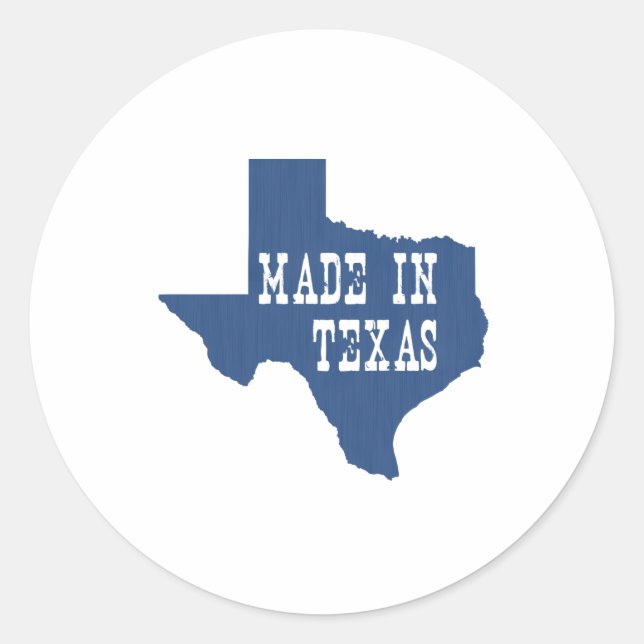 Sticker Rond Fabriqué Au Texas (Devant)