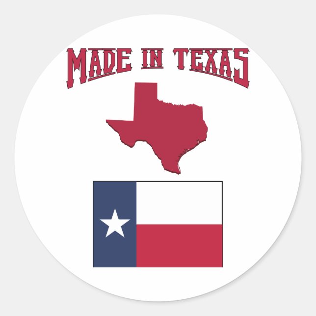 Sticker Rond Fabriqué au Texas (Devant)