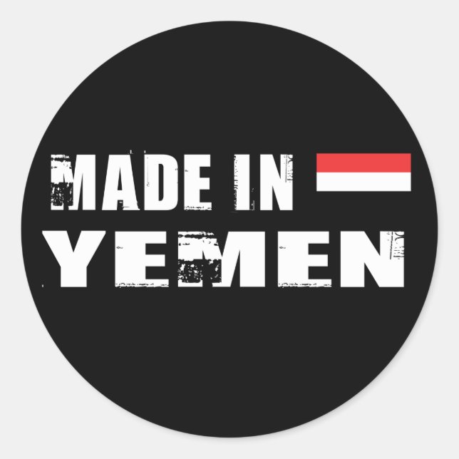 Sticker Rond Fabriqué au Yémen (Devant)