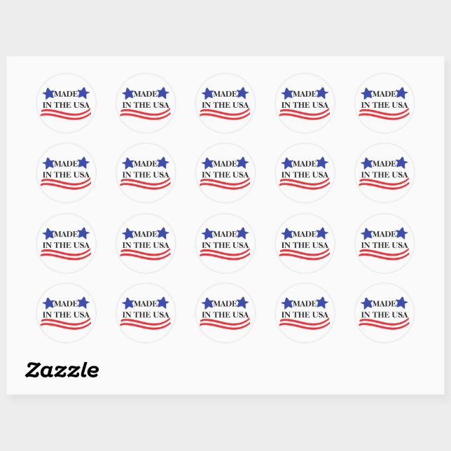 Sticker rond fabriqué aux USA (Feuille)