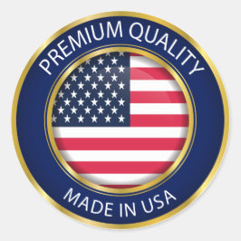Sticker Rond Fabriqué aux USA Seal, drapeau américain
