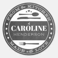 Fabriqué Avec Amour Chalkboard Alimentation Sticke