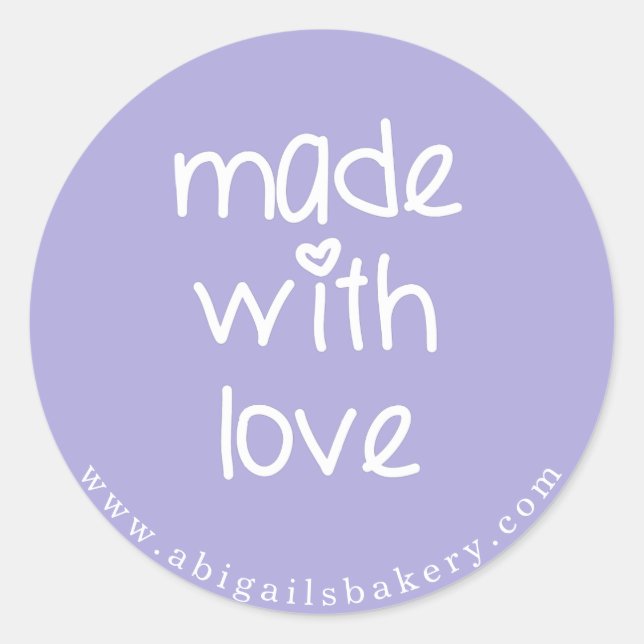 Sticker Rond Fabriqué avec amour - Couleur personnalisée (Devant)
