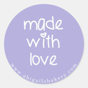 Sticker Rond Fabriqué avec amour - Couleur personnalisée