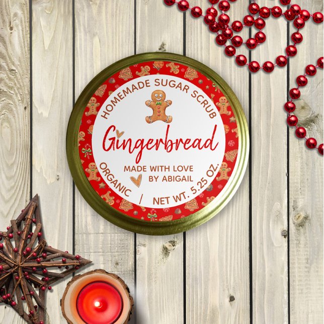 Sticker Rond Fabriqué Avec Amour Gingerpain Fait Maison Gâteau  (Créateur téléchargé)