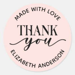 Sticker Rond Fabriqué avec amour Merci Petite entreprise