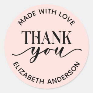 Sticker Rond Fabriqué avec amour Merci Petite entreprise