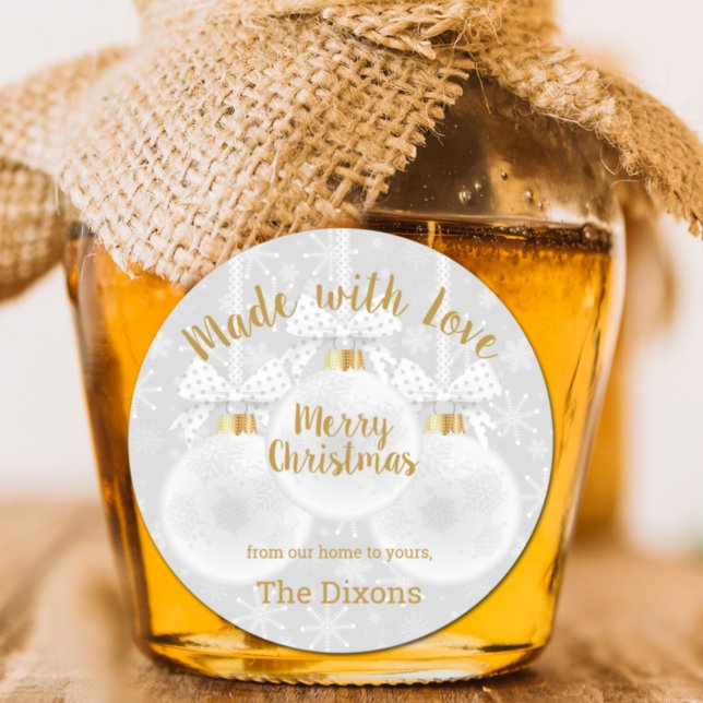 Sticker Rond Fabriqué avec amour Nourriture de Noël maison (Créateur téléchargé)