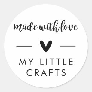 Sticker Rond Fabriqué Avec Amour, Votre Nom D'Entreprise, Étiqu