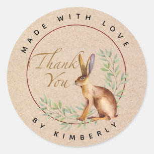 Sticker Rond Fabriqué avec l'animal de Merci d'amour