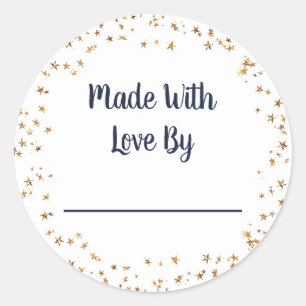 Sticker Rond Fabriqué avec l'étoile d'amour