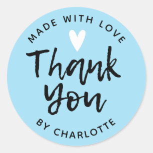 Sticker Rond Fabriqué avec Merci d'amour