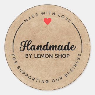 Sticker Rond Fabriqué avec Personnaliser d'amour Cercle d'artis