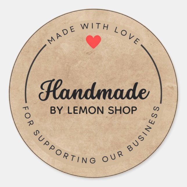 Sticker Rond Fabriqué avec Personnaliser d'amour Cercle d'artis (Devant)