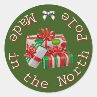 Sticker Rond Fabriqué dans le Pôle Nord Noël vert