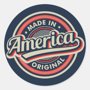 Sticker Rond Fabriqué en Amérique