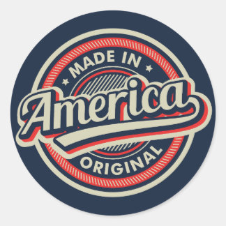 Sticker Rond Fabriqué en Amérique
