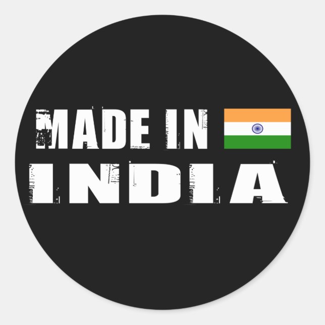 Sticker Rond Fabriqué en Inde (Devant)