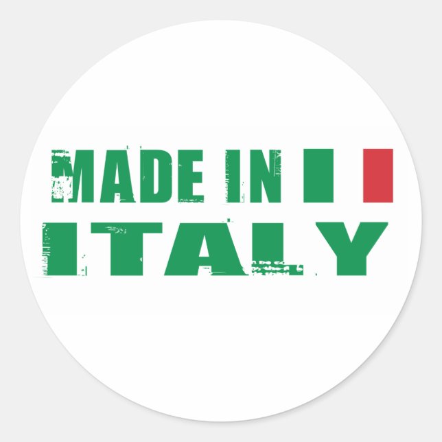 Sticker Rond Fabriqué en Italie (Devant)